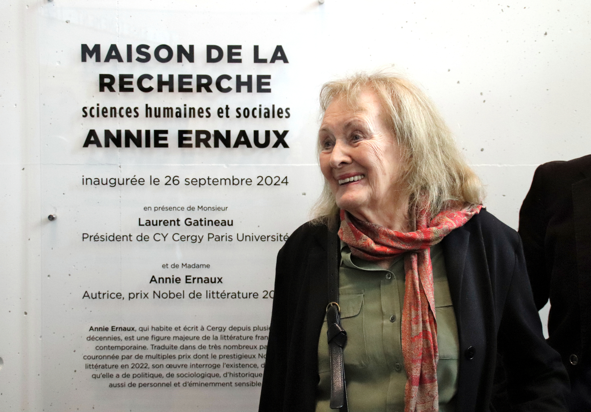 Annie Ernaux, invitée d'honneur lors de l'inauguration de la Maison de la recherche SHS. 