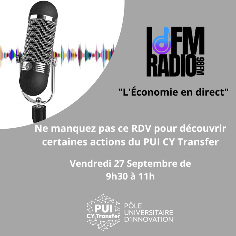 RDV à l'antenne d'IDFM Radio le 27 sept à 9h30 pour un focus sur le PUI CY Transfer